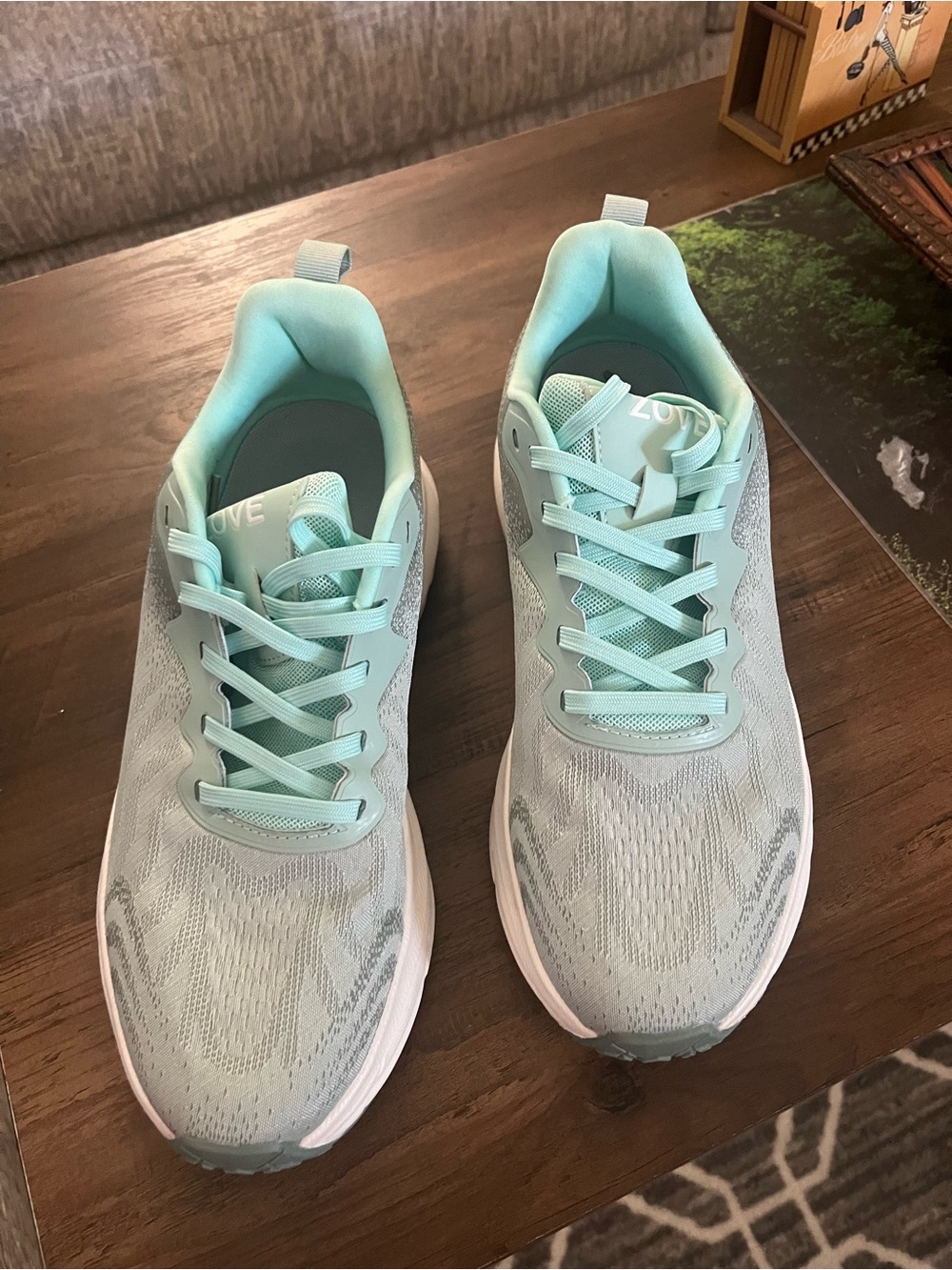Love Mint Teal Lace-Up Athletic Sneakers for Women